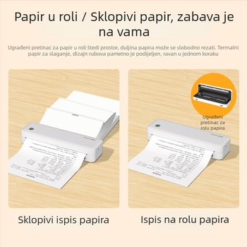 Qirui A40a prenosni kućni termalni pisač, malen i kompaktan, bežična povezanost s mobitelom, pogodan za školske zadatke i obiteljsku upotrebu