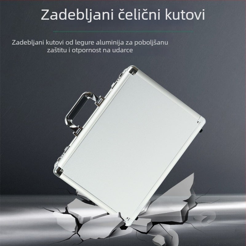 Prijenosna kutija od aluminijskog legura s kombinacijskim zaključavanjem, različitih veličina, kutija za alate i instrumente, s uklonjivim pamučnim uloškom