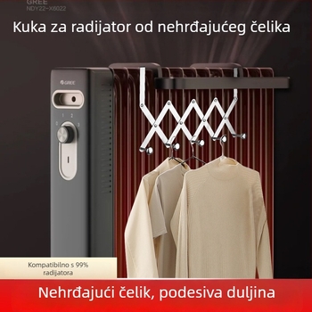 Novi sklopivi stalak za sušenje rublja na radijatoru s prostorom za pohranu i kukicama