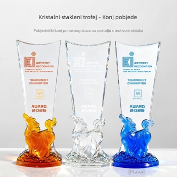 Prilagođeni kristalni trofej za Godinu Konja (Zodijak Konj) – svečana dodjela nagrada, obljetnica i spomen na izvrsnost