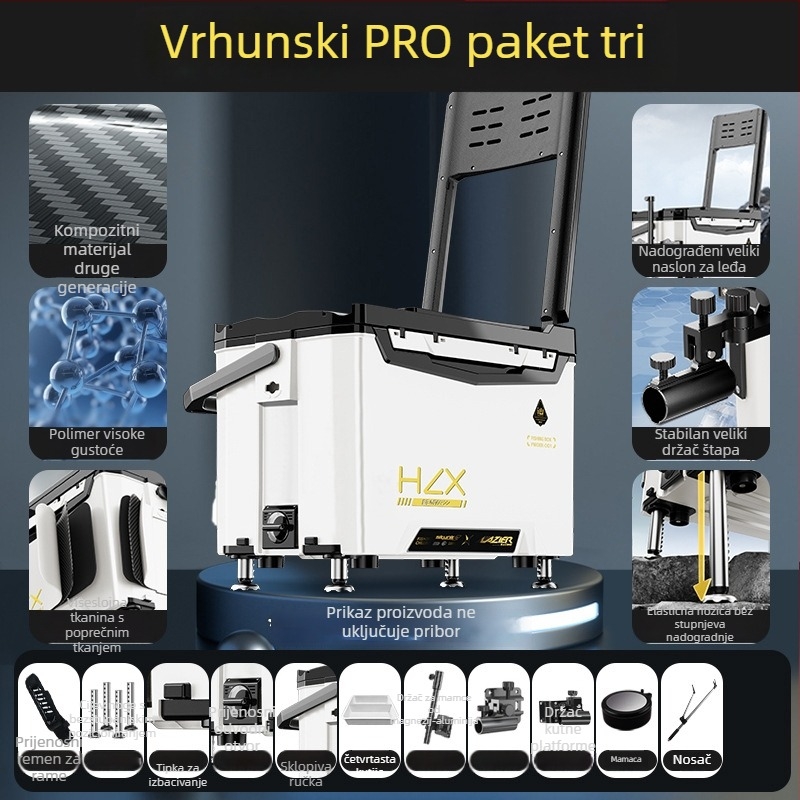 Višenamjenska kutija za ribolov – puni set, 29 litara, ultra lagana kutija za ribolov i oprema