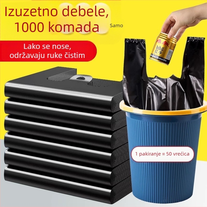 Crne jednokratne vreće za otpad za kućnu upotrebu, stil prsluka