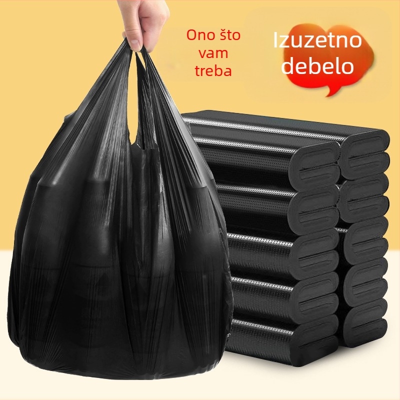 Crne jednokratne vreće za otpad za kućnu upotrebu, stil prsluka