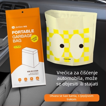 Automobilska vrećica za otpad sa samostojećom podlogom i ljepivim dnom, debela, velika stolna vrećica za kuhinju