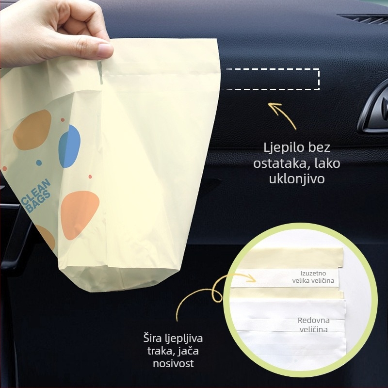 Automobilska vrećica za otpad sa samostojećom podlogom i ljepivim dnom, debela, velika stolna vrećica za kuhinju