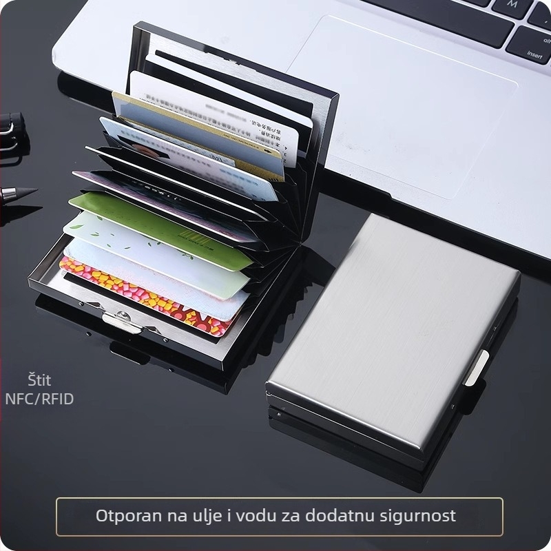 Držač kartica od nehrđajućeg čelika i kutija za ID, zaštita od demagnetizacije, unisex