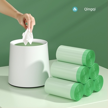 Qingqi mini vrećice za otpad, male veličine, za kućni stolni koš i auto, s vezicom, debeli plastični vrećice