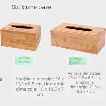 Drvena kutija za maramice od bambusovog drveta, za kupaonicu i stolni prostor