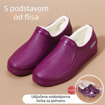 Ženske kratke čizme za kišu s podstavom od flisa, vodootporne i otporne na klizanje, za proljeće i jesen.