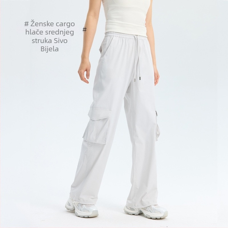 Ženske cargo hlače za casual i sportski stil s UV zaštitom, brzo se sušeći materijal, srednji pojas, ljetni stil