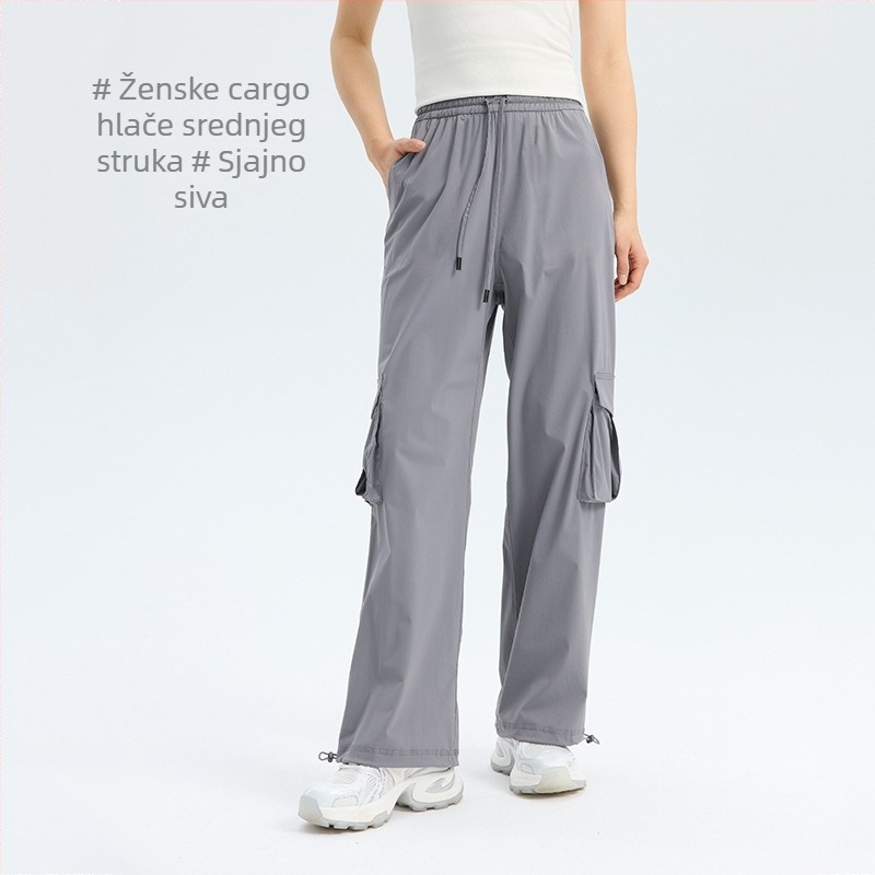 Ženske cargo hlače za casual i sportski stil s UV zaštitom, brzo se sušeći materijal, srednji pojas, ljetni stil
