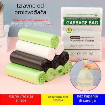 Međunarodno biorazgradive vreće za otpad na bazi škroba, jednokratne, s ravnim otvorom, za kućnu upotrebu, na veliko