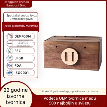 Drvena kutija za maramice za stolni prostor, masivno drvo, prilagodljiva, višenamjenski organizator