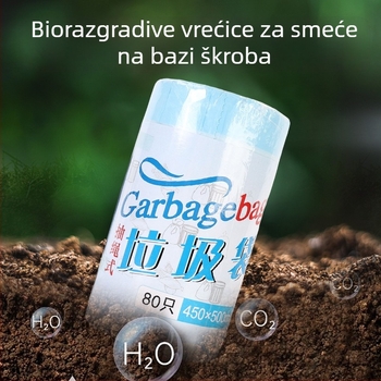 Velike vreće za smeće sa vezanjem, biološki razgradive – jedna rolna, za dom, ured i školu.