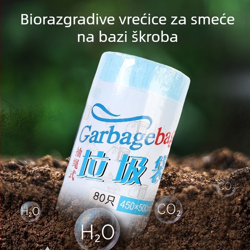 Velike vreće za smeće sa vezanjem, biološki razgradive – jedna rolna, za dom, ured i školu.
