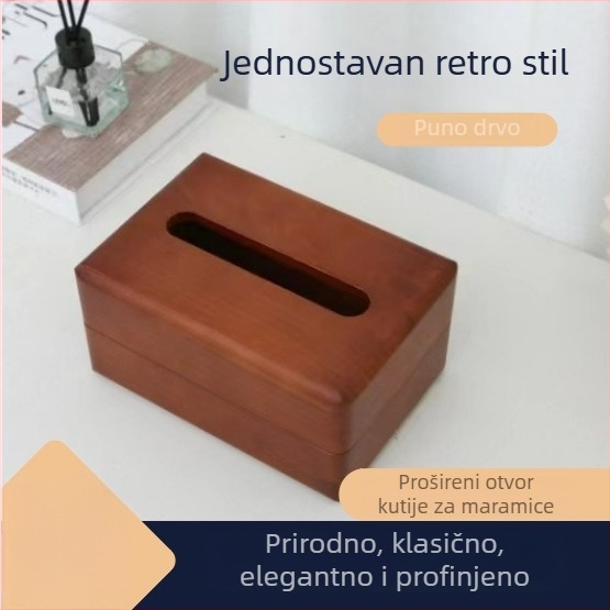 Drvena kutija za maramice od crne orahe za dom, restoran i ured | Moderni minimalistički dizajn | Model 0002