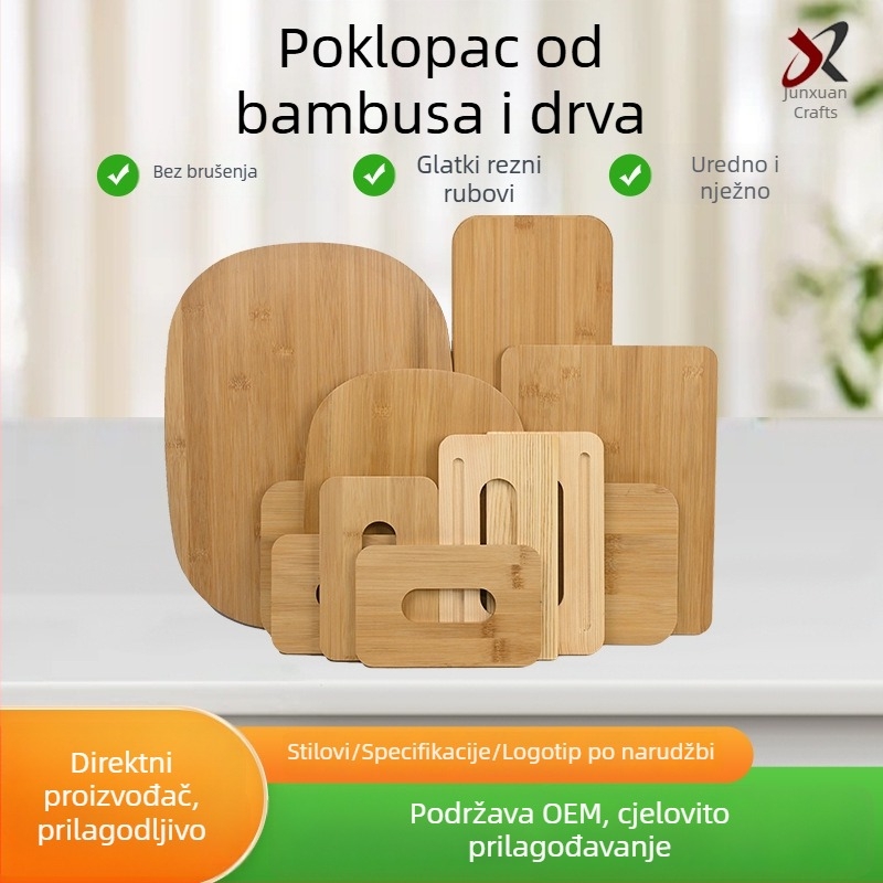 Prilagođena kvadratna kutija za maramice s bambusovim poklopcem, drvena, ručno izrađena, minimalistički dizajn
