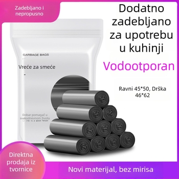Crne jednokratne plastične vreće za smeće, debele, s ravnim otvorom, vest-stil ručke, za kućnu upotrebu, na veliko
