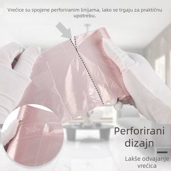 Crne jednokratne plastične vreće za smeće, debele, s ravnim otvorom, vest-stil ručke, za kućnu upotrebu, na veliko