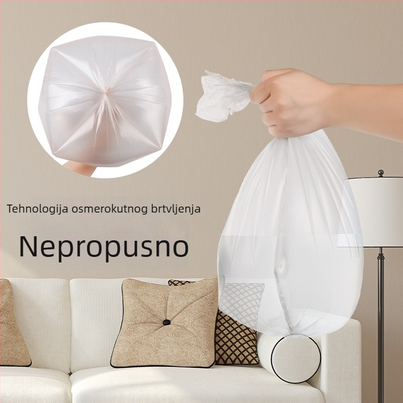 Crne jednokratne plastične vreće za smeće, debele, s ravnim otvorom, vest-stil ručke, za kućnu upotrebu, na veliko