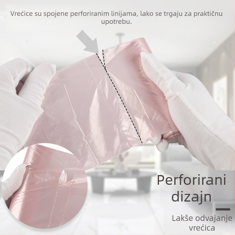 Crne jednokratne plastične vreće za smeće, debele, s ravnim otvorom, vest-stil ručke, za kućnu upotrebu, na veliko