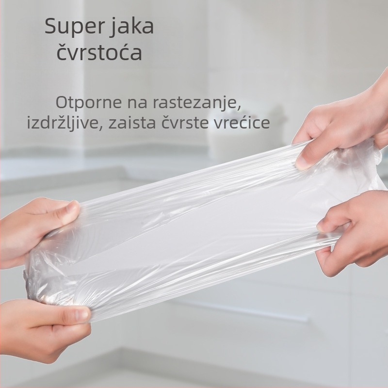 Crne jednokratne plastične vreće za smeće, debele, s ravnim otvorom, vest-stil ručke, za kućnu upotrebu, na veliko