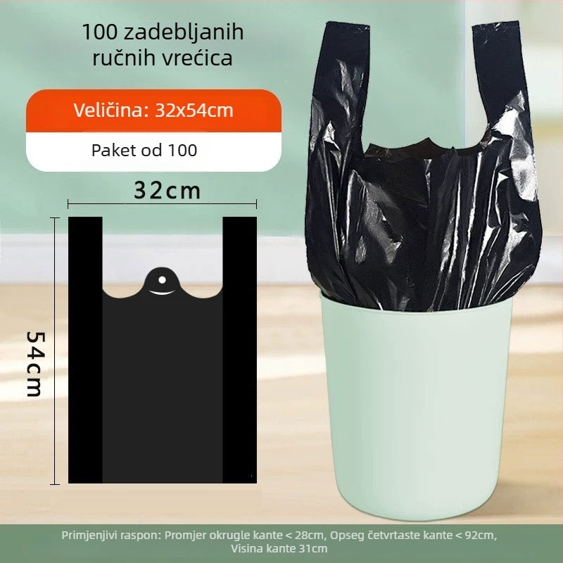 Torbe za smeće u stilu vesta, pojačane i izdržljive, jednokratne za kućnu upotrebu