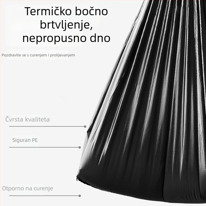Guste crne vreće za smeće, velike veličine, s ručkom, za kućnu upotrebu, dom i kuhinju