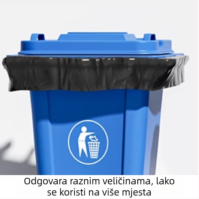 Blue Heart Crna velika vreća za otpad s plosatim otvorom, debela, jednokratna upotreba, za upravljanje nekretninama, ugostiteljstvo i hotele