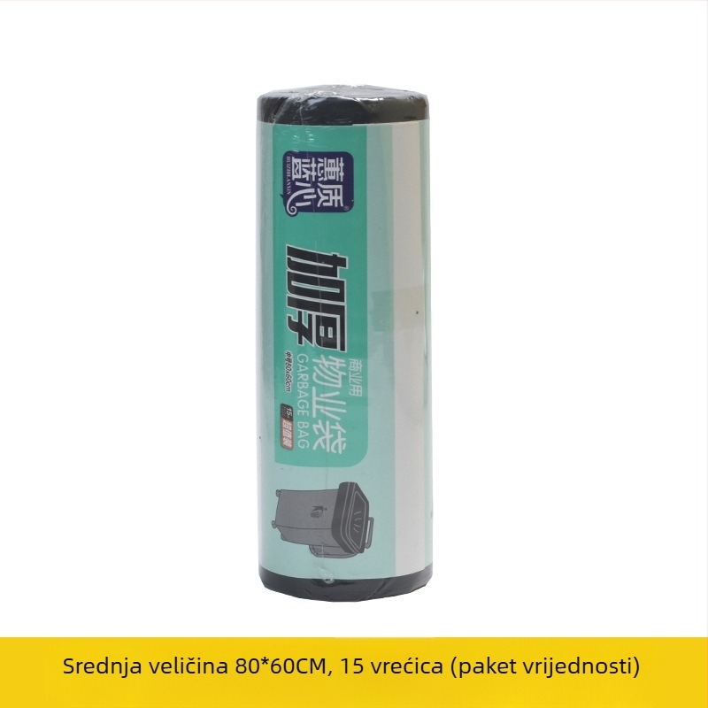 Blue Heart Crna velika vreća za otpad s plosatim otvorom, debela, jednokratna upotreba, za upravljanje nekretninama, ugostiteljstvo i hotele