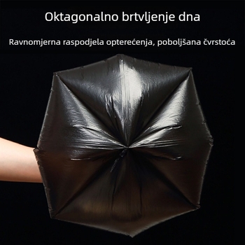 Deblje vrećice za smeće na roli s ravnim otvorom, male veličine, za kućnu upotrebu, kuhinju, kupaonicu i ured, crne plastične vreće.