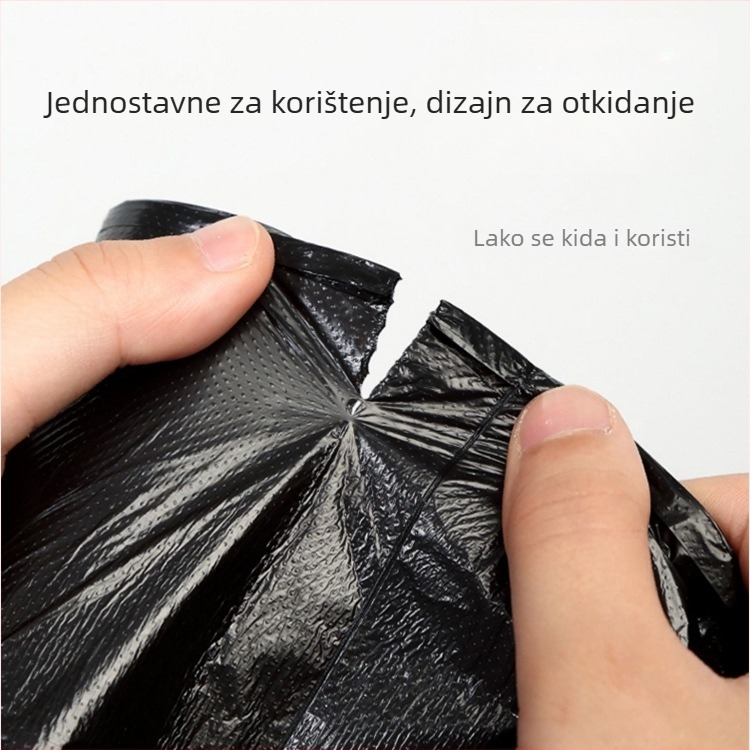 Deblje vrećice za smeće na roli s ravnim otvorom, male veličine, za kućnu upotrebu, kuhinju, kupaonicu i ured, crne plastične vreće.