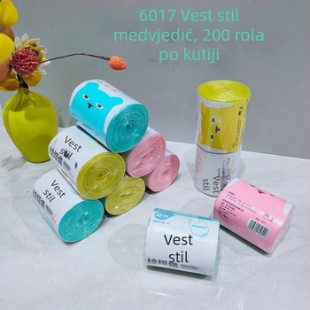 Jianxiang Velike vrećice za otpad s ravnim otvorom 6017, vest-stil, kućna upotreba, šarene i crne PE vreće