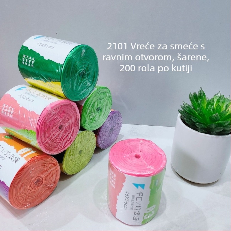 Jianxiang Velike vrećice za otpad s ravnim otvorom 6017, vest-stil, kućna upotreba, šarene i crne PE vreće