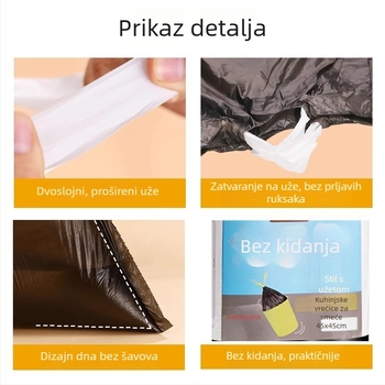 Pasture vreće za otpad sa šnurnom zatvaračem, otporne na kidanje, debeli, za kućnu upotrebu, velike jednokratne plastične vreće za kuhinju