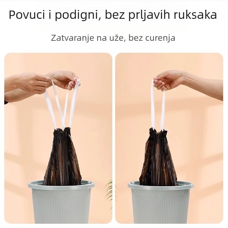 Pasture vreće za otpad sa šnurnom zatvaračem, otporne na kidanje, debeli, za kućnu upotrebu, velike jednokratne plastične vreće za kuhinju