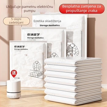 Set vakuum vreća s pumpom za odjeću, deke, perjane jakne i putne torbe