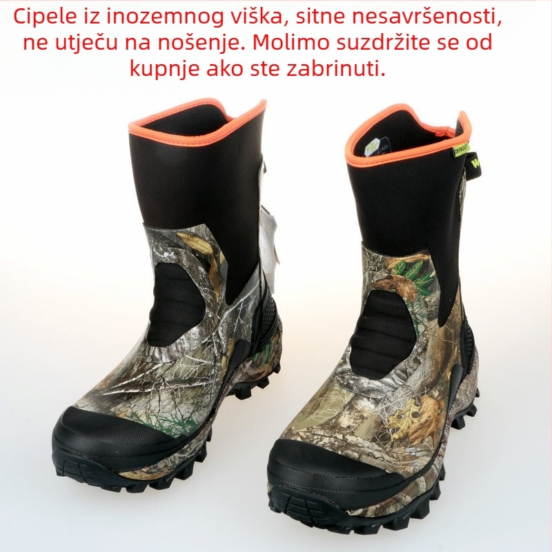 Zimske čizme za snijeg s protukliznom ravnom potplatom, podstavljene plišem, tople za hladne kišne dane i izlete na skijališta
