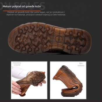 Muške kožne cipele za jesen i zimu, poslovno casual stil, cipele za vožnju s tetivom i potplatom