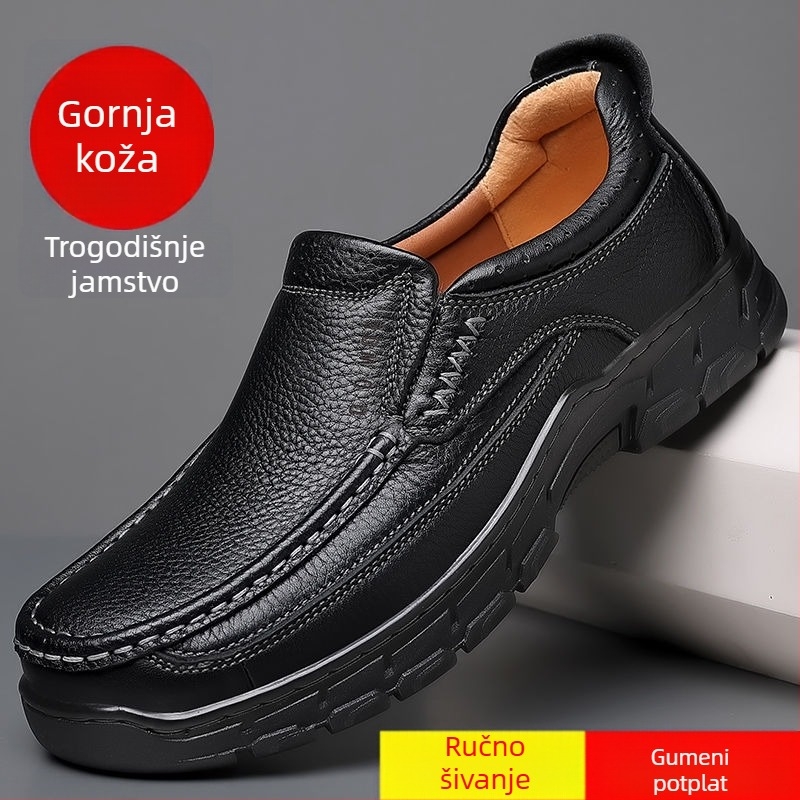 Muške kožne cipele za jesen i zimu, poslovno casual stil, cipele za vožnju s tetivom i potplatom