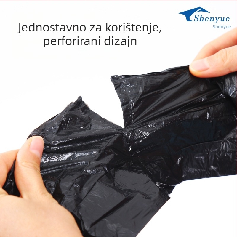 Ekstra debele vreće za smeće, 100 rolni, ekonomsko pakiranje, za kućnu i poslovnu upotrebu, s ravnim otvorom, za jednokratnu upotrebu, polietilen
