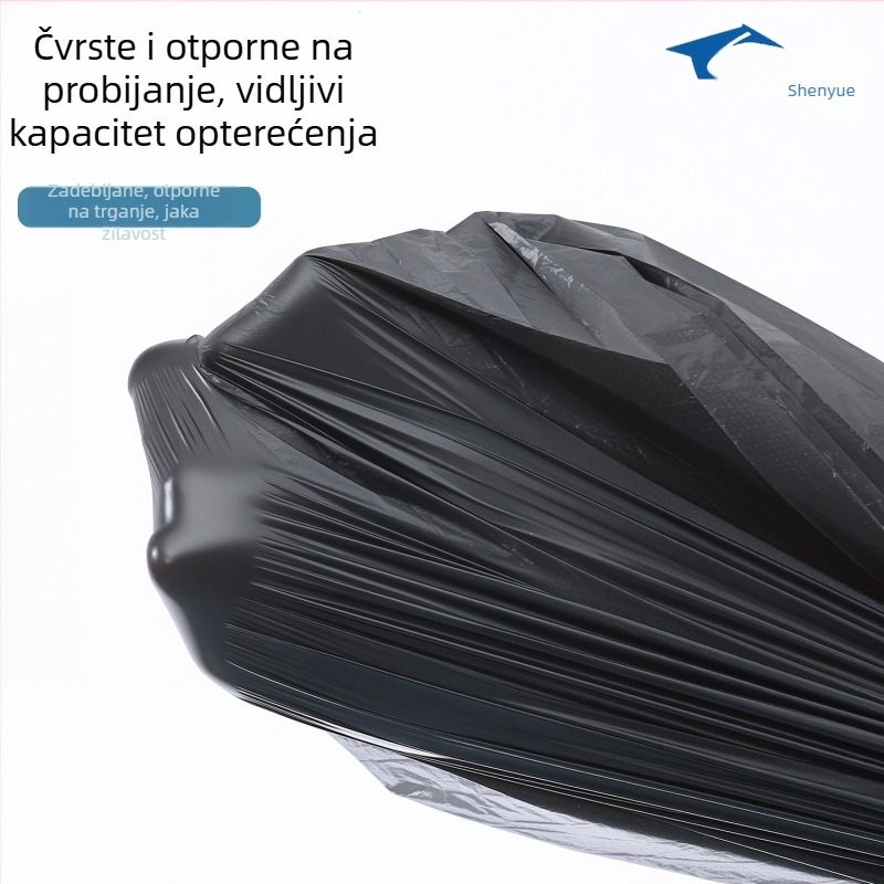Ekstra debele vreće za smeće, 100 rolni, ekonomsko pakiranje, za kućnu i poslovnu upotrebu, s ravnim otvorom, za jednokratnu upotrebu, polietilen