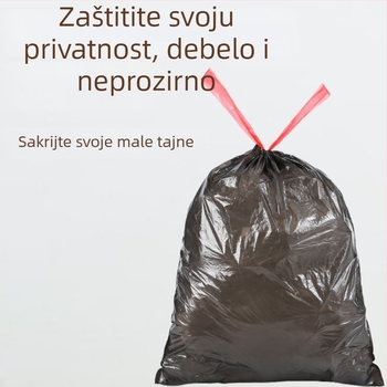 Vreće za smeće sa šnuralom, velike i debele, jednokratne plastične vreće za dom, ured i kuhinju – 100 rola