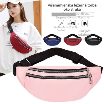 Ženska torbica za pojas u korejskom stilu, minimalistički jednobojni dizajn, crossbody torba s vodootpornim džepom za telefon, za aktivnosti na otvorenom