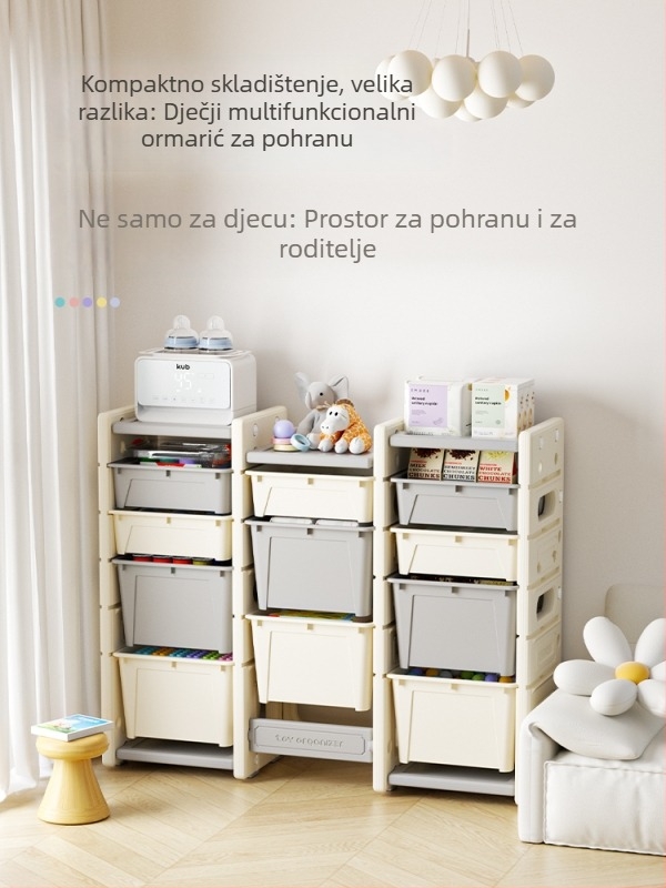 Višeslojni ormarić za pohranu igračaka i organizator dječjeg stola za hranjenje – skladišni ormar od netkanog materijala za dnevni boravak