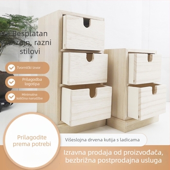 Qifeng kutija za stolno skladištenje od Paulownia drveta u kineskom stilu sa višestrukim ladicama za organizaciju nakita i sitnica