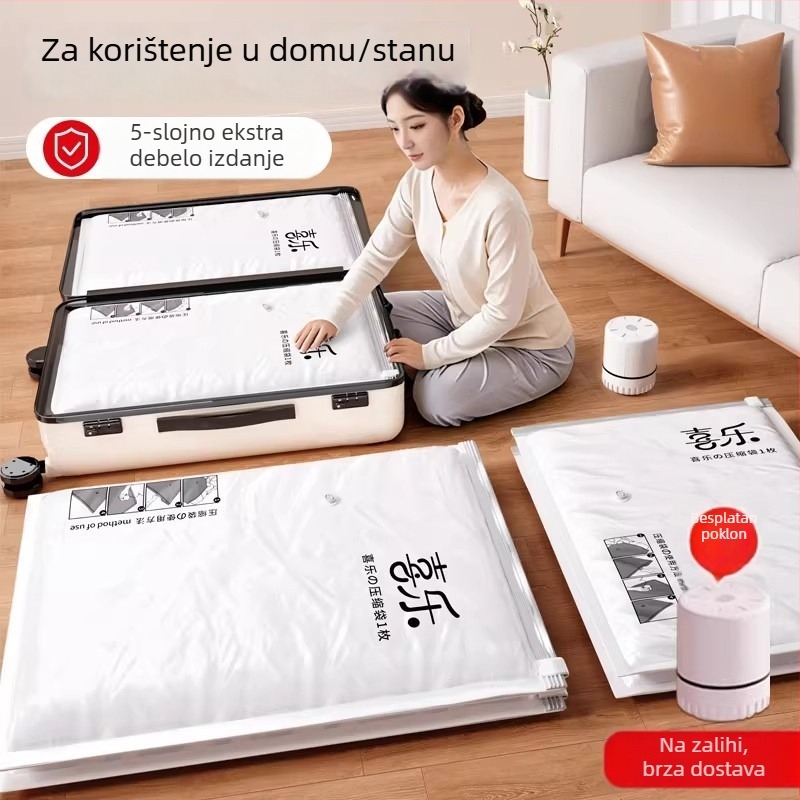 Vakuumske kompresijske vreće, debele verzije, za kućnu upotrebu, namijenjene za skladištenje deka, odjeće i posteljine.