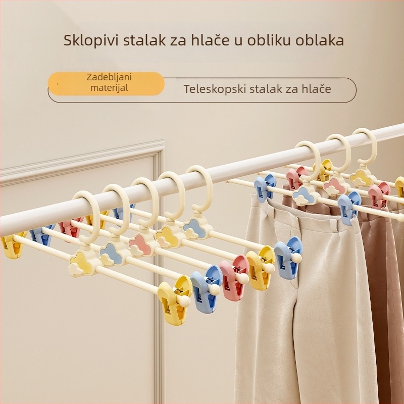 Vješalica za hlače s klipsama, u obliku oblaka, jače izdržljiva, protuklizna, višenamjenska garderobna vješalica