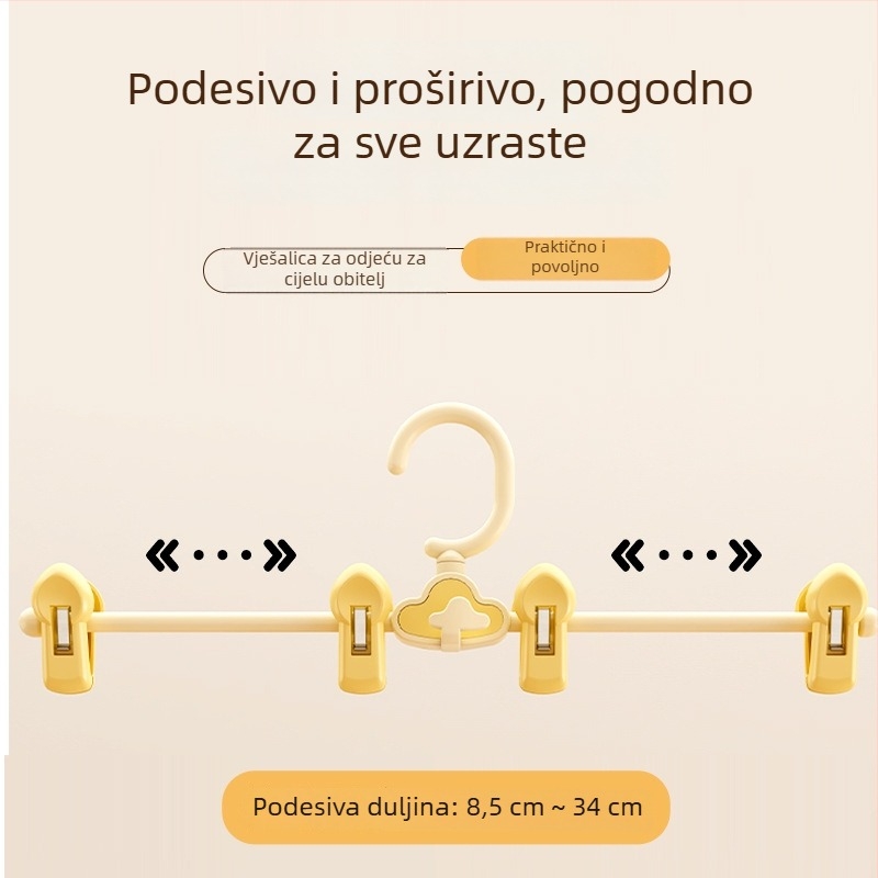 Vješalica za hlače s klipsama, u obliku oblaka, jače izdržljiva, protuklizna, višenamjenska garderobna vješalica