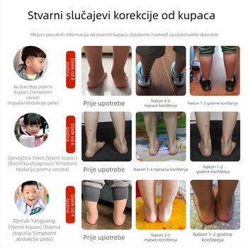 Dječja obuća za plosko stopalo s korektorom valgusa i korekcijom hoda u obliku slova X